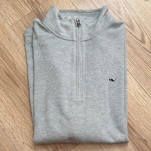 Vineyard Vines Men's Light Gray Zip-Up Sweater